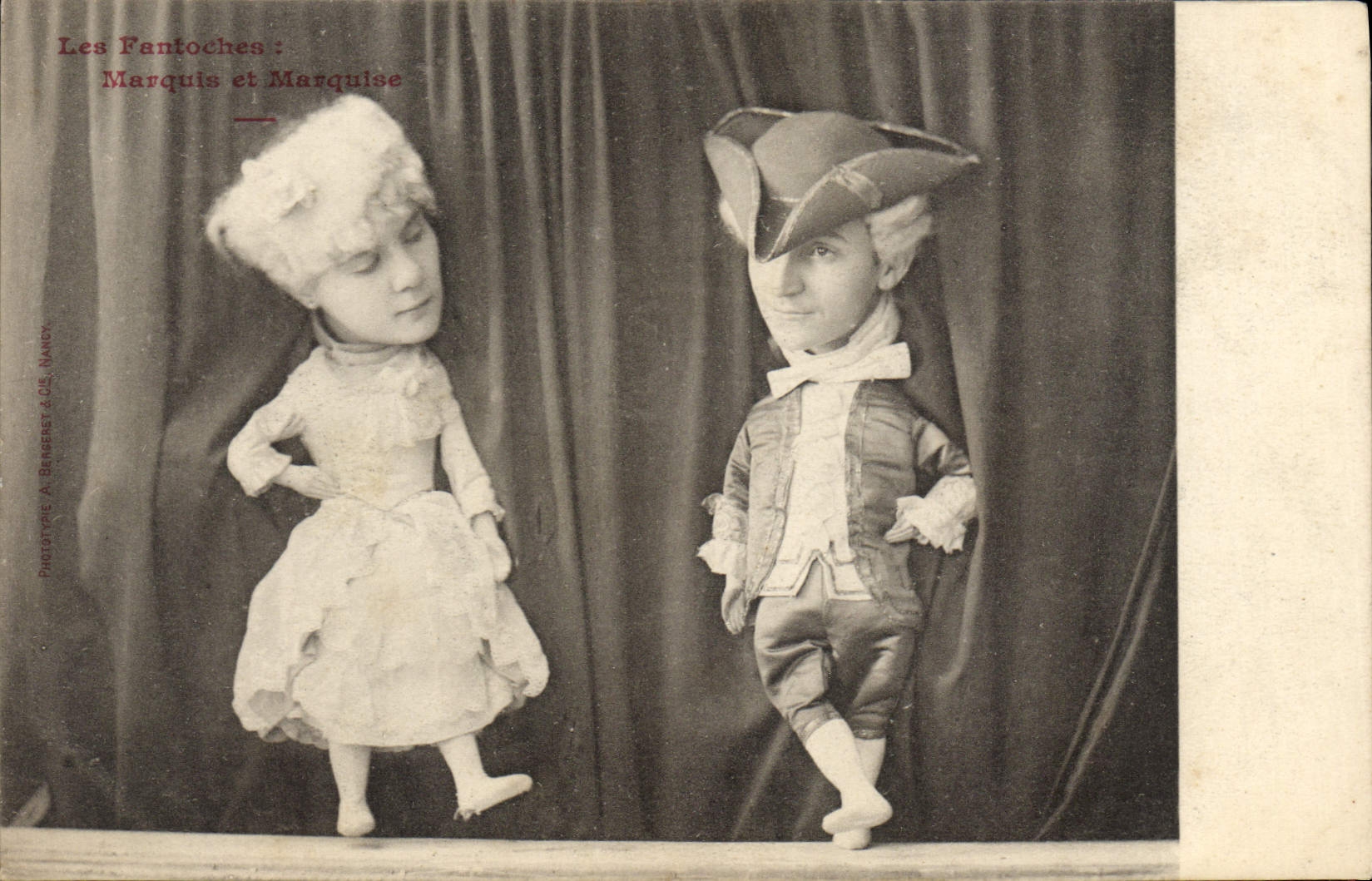 Les Fantoches : Marquis et Marquise — Portraits par A. BENSERET & Cie, NANCY