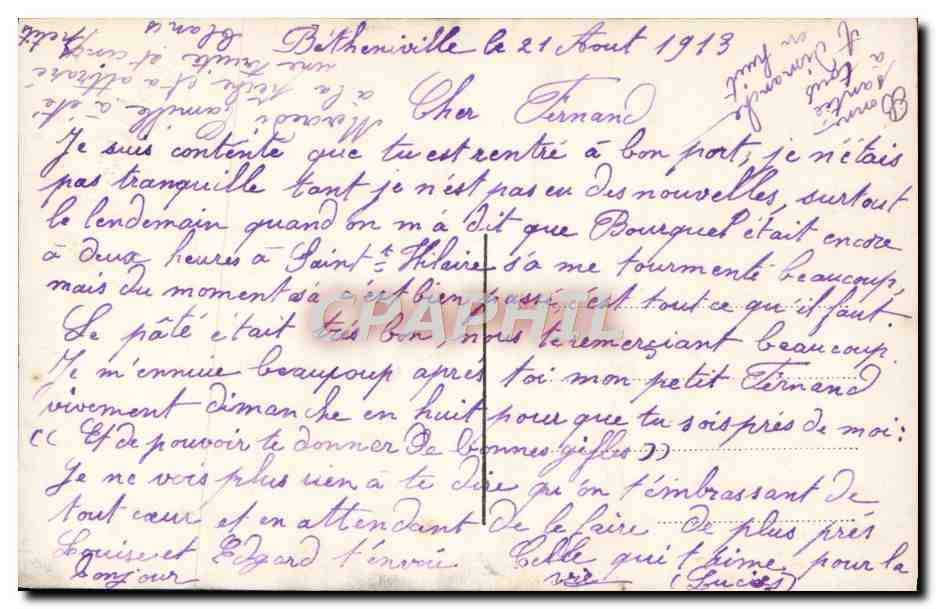 CPA Fantaisie Femme  — Rückseite
