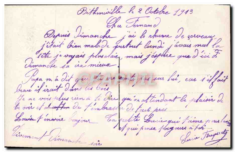 CPA Fantaisie Femme  — Rückseite