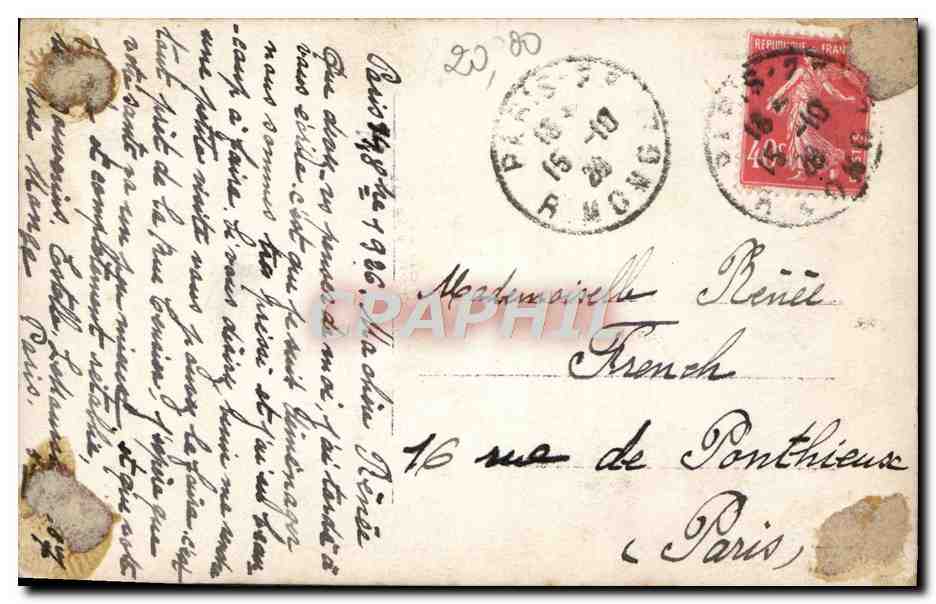 CPA Fantaisie Femme Grand Mere Enfants — Verso