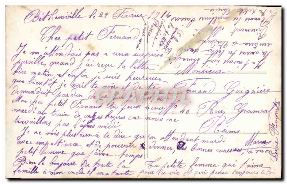 CPA Fantaisie Femme  — Verso