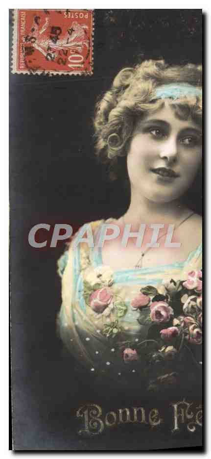 Young woman with a bouquet of roses — Good Mother — Publisher not visible, series not legible