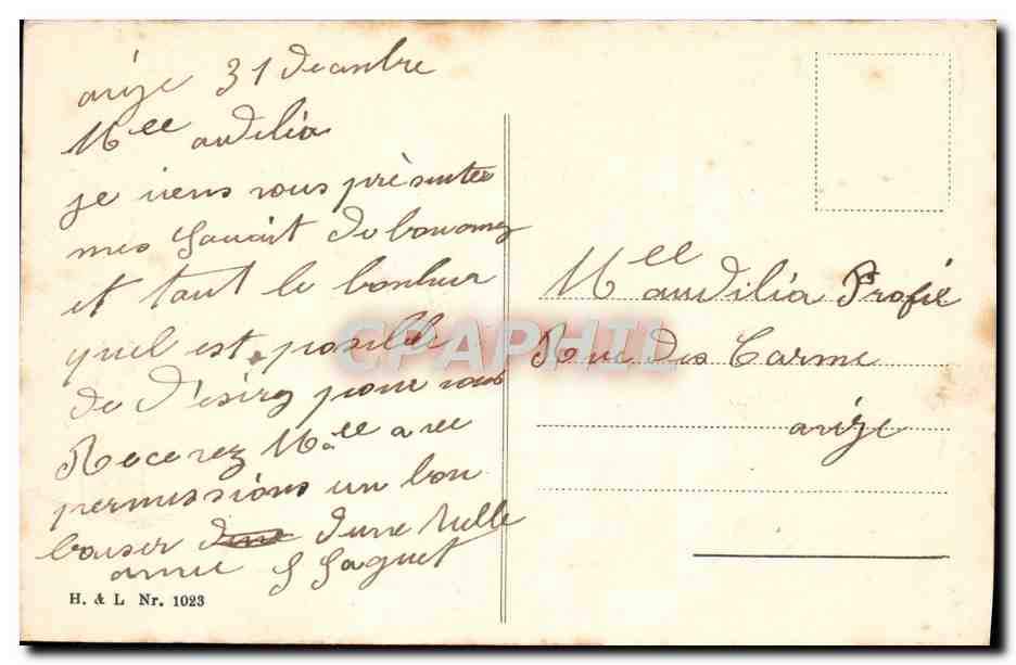 CPA Fantaisie Fleurs — Verso