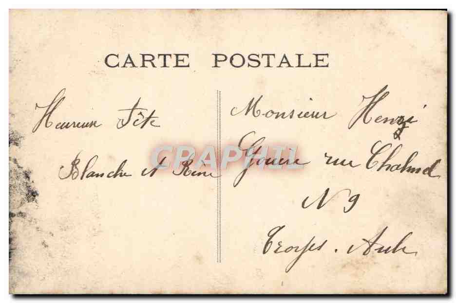 Femme avec couronne de fleurs — Bonne Fête — éditeur inconnu, n° 43 — Verso