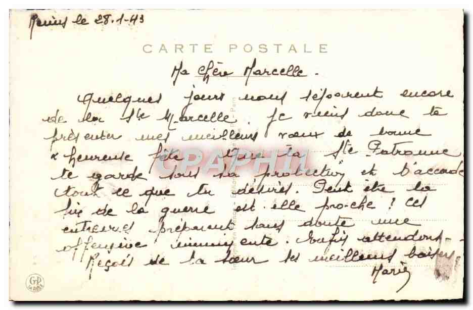 CPA Fantaisie Fleurs Fer a cheval — Rückseite