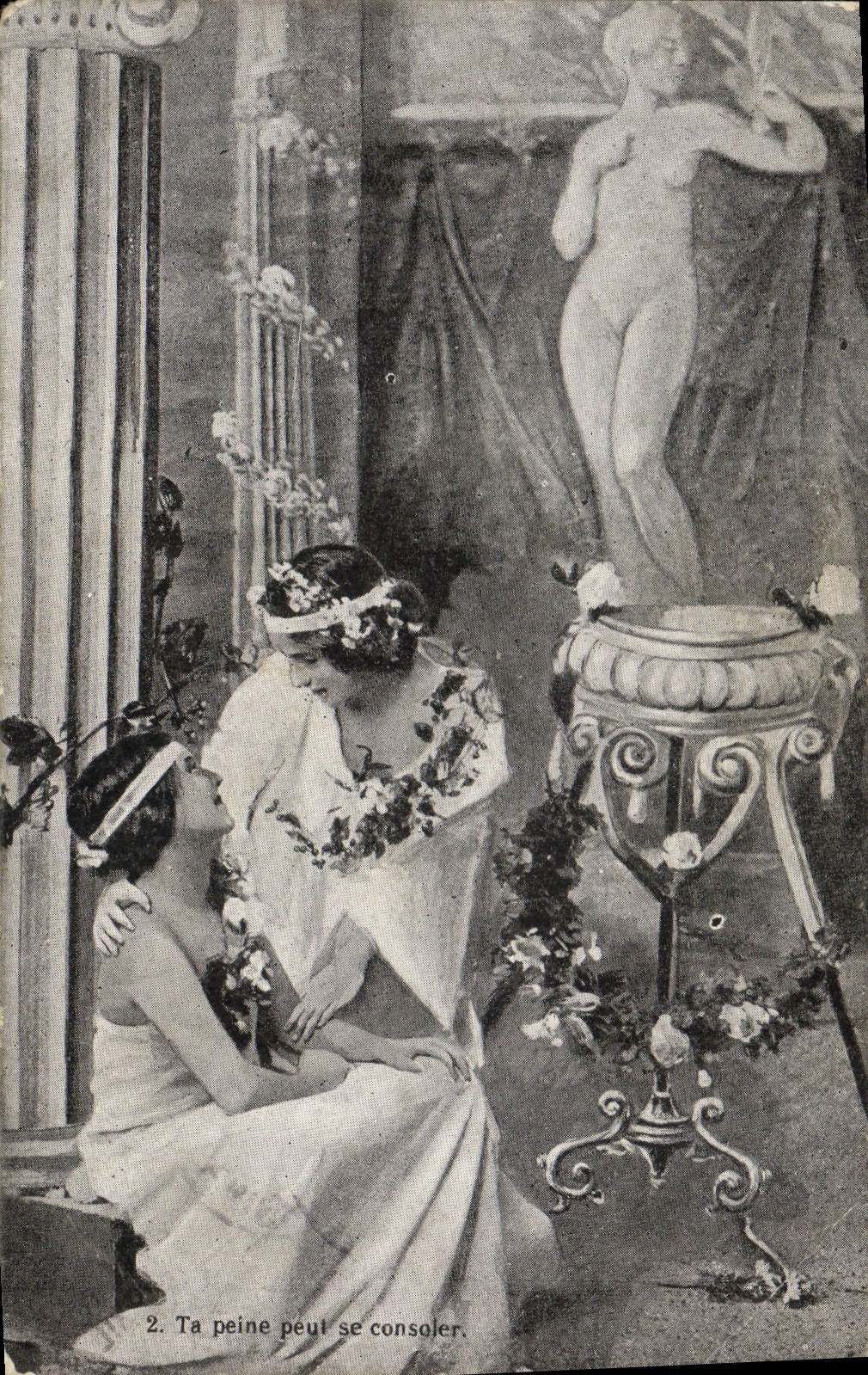CPA Fantaisie Femme Ta peine peut se consoler 
