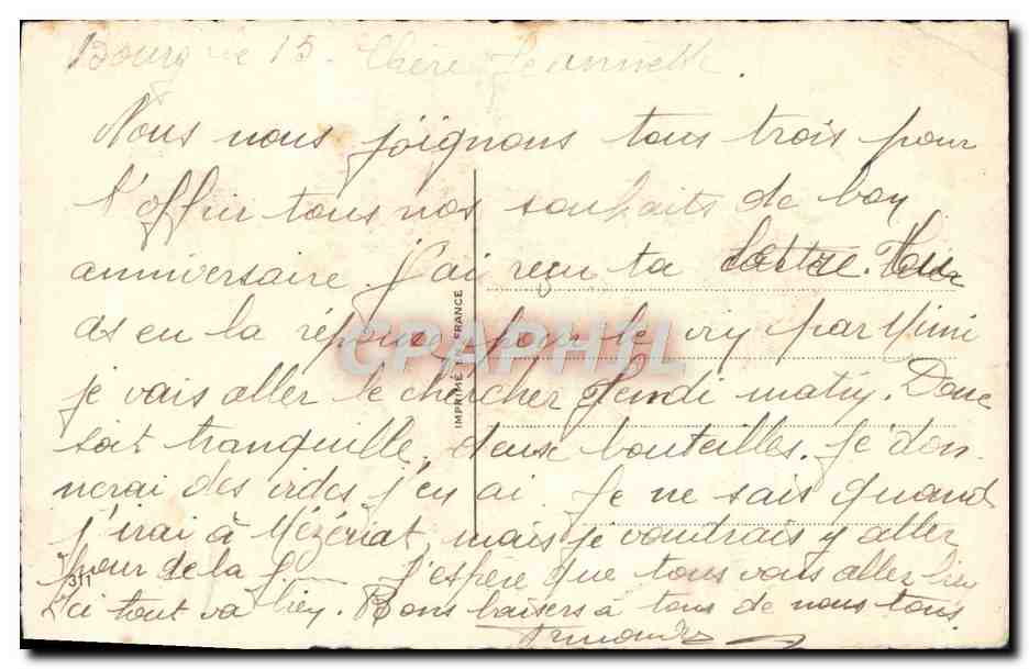 CPA Fantaisie Fleurs — Rückseite