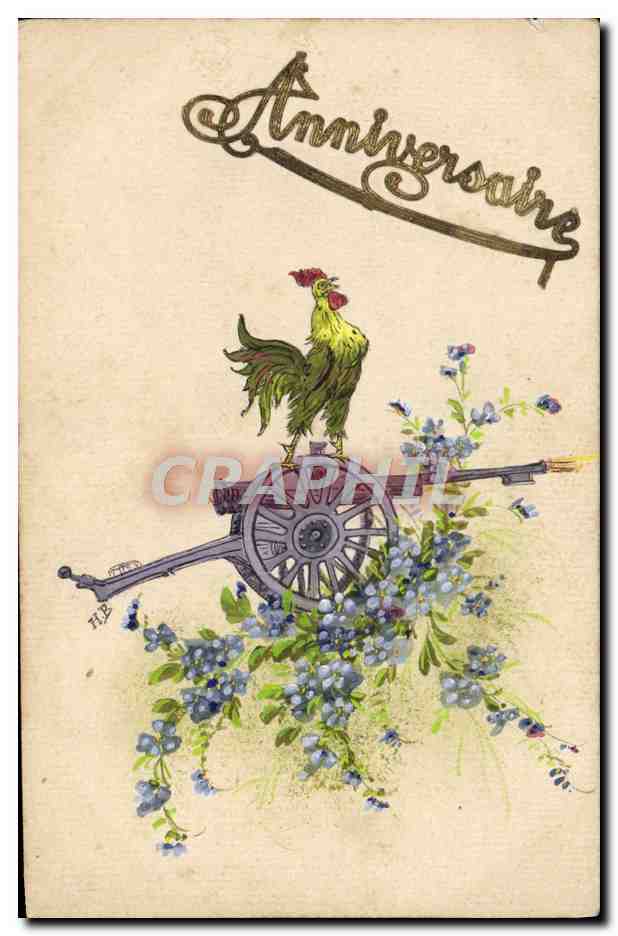CPA Fantaisie Fleurs Coq 