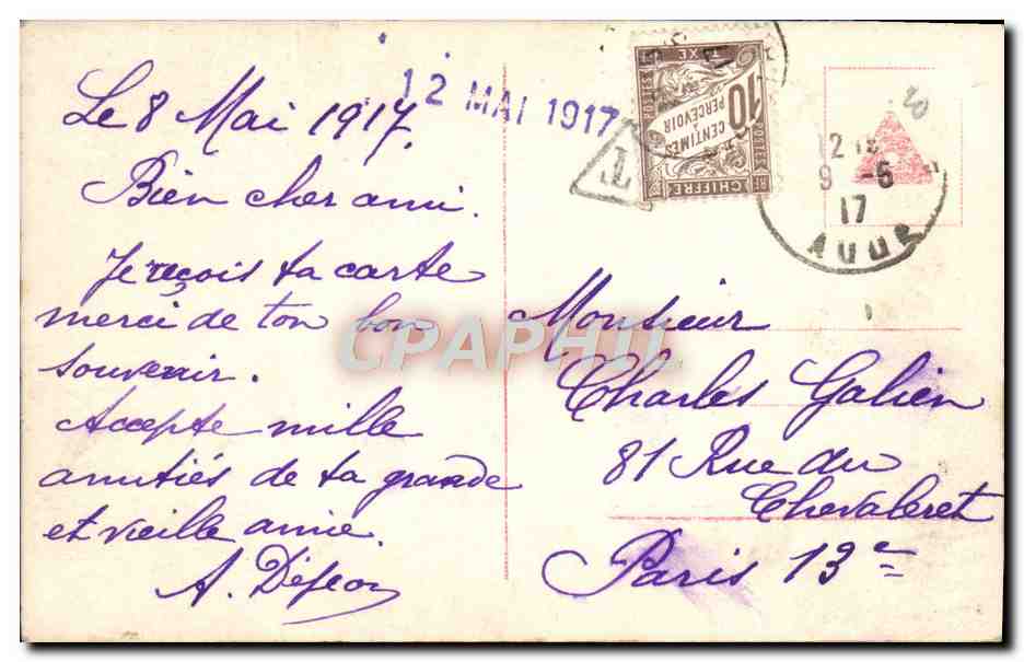CPA Fantaisie Femme  — Verso
