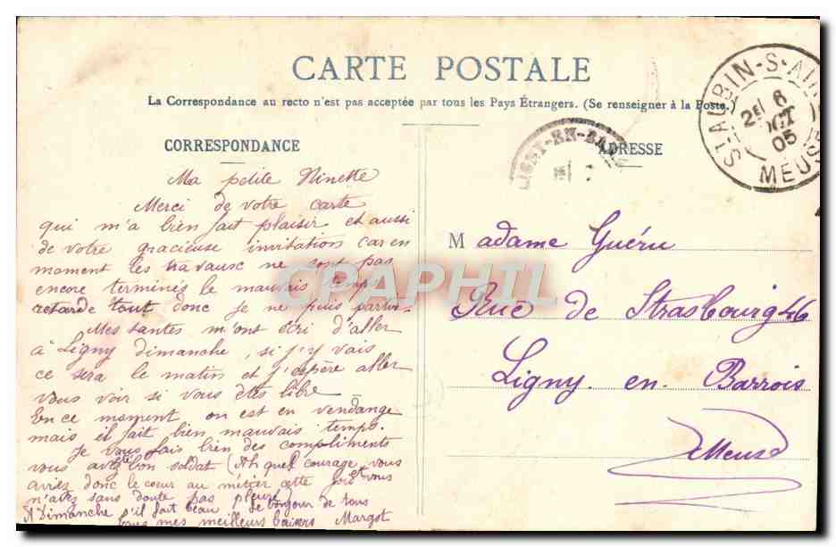 Das Bad von Fanchon — Badesszene mit einem Mann und einer Frau — Phototypie A. Benaben & Cie, Nantes — Rückseite
