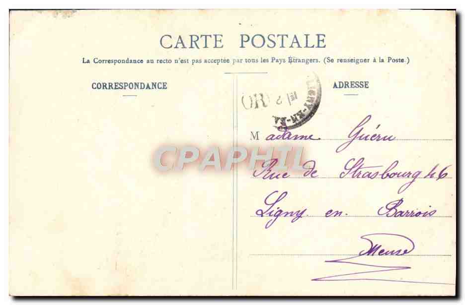 Le Bain de Fanchon — scène de bain avec poème — Phototypie A. Bengeret & Cie, Nancy — Verso