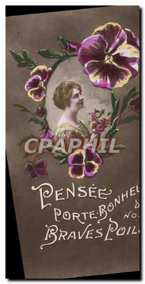 CPA Fantaisie Femme Feleirs Poilus Militaria 