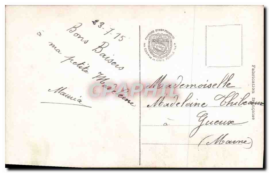 CPA Fantaisie Femme Feleirs Poilus Militaria  — Verso