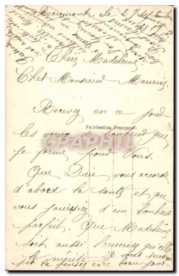 CPA Fantaisie Femme Fer a cheval — Rückseite