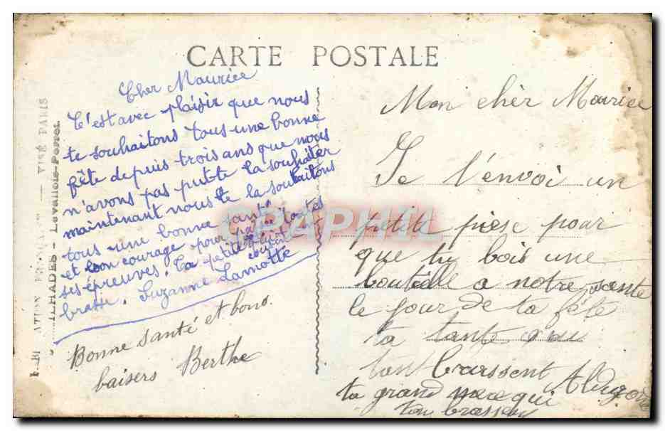CPA Fantaisie Fleurs — Back