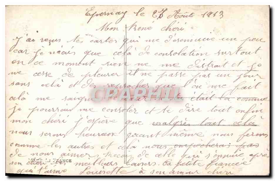 Jeune femme souriante — avec roses — éditée par Misange 97 — Verso