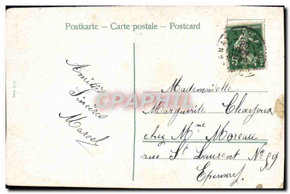 Jeunes amoureux dans un jardin — éditeur Serno, n° 504 — Achterkant