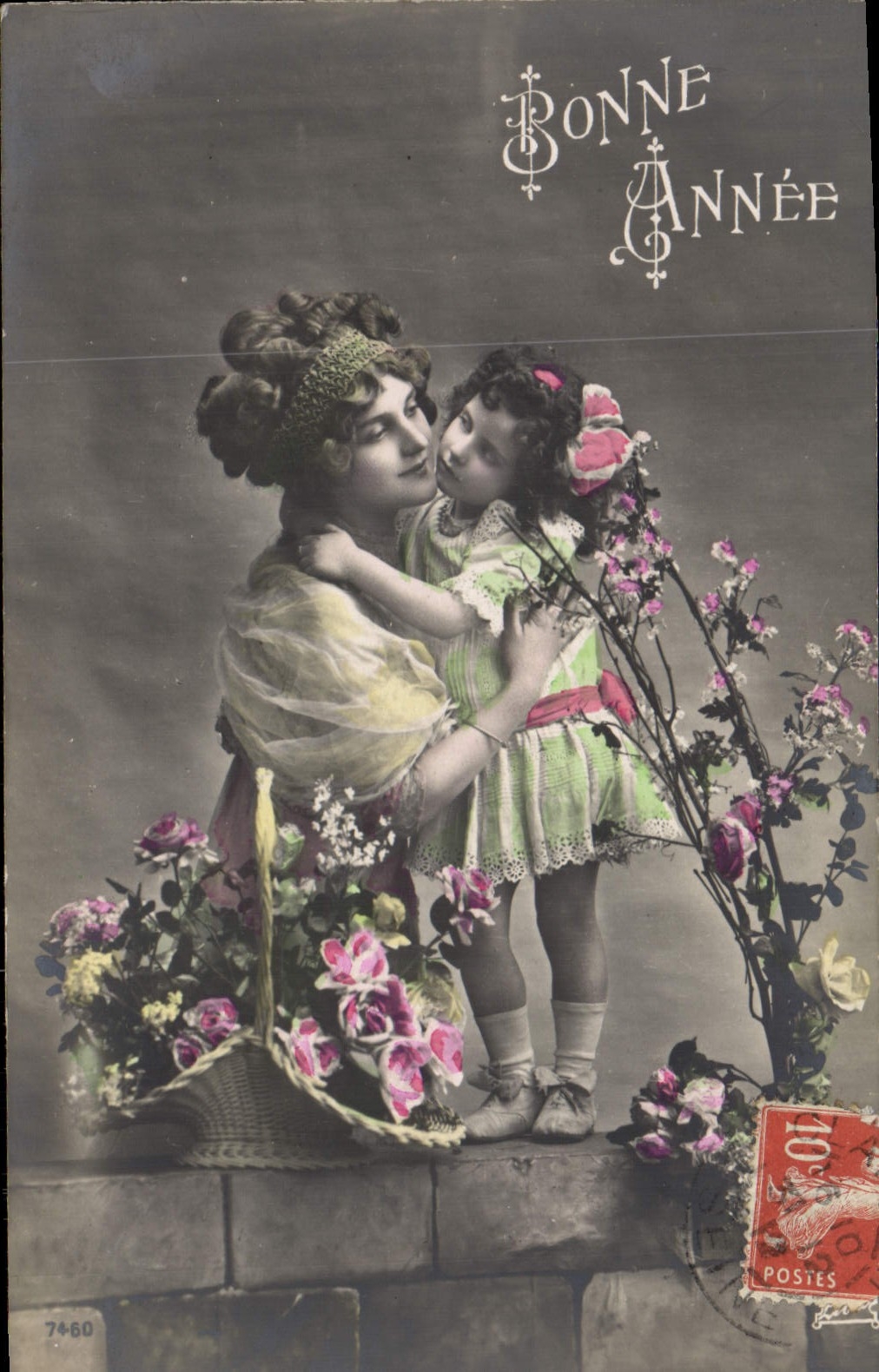 Donna e bambino — Buon Anno — Editore J.C. Paris, n° 7460