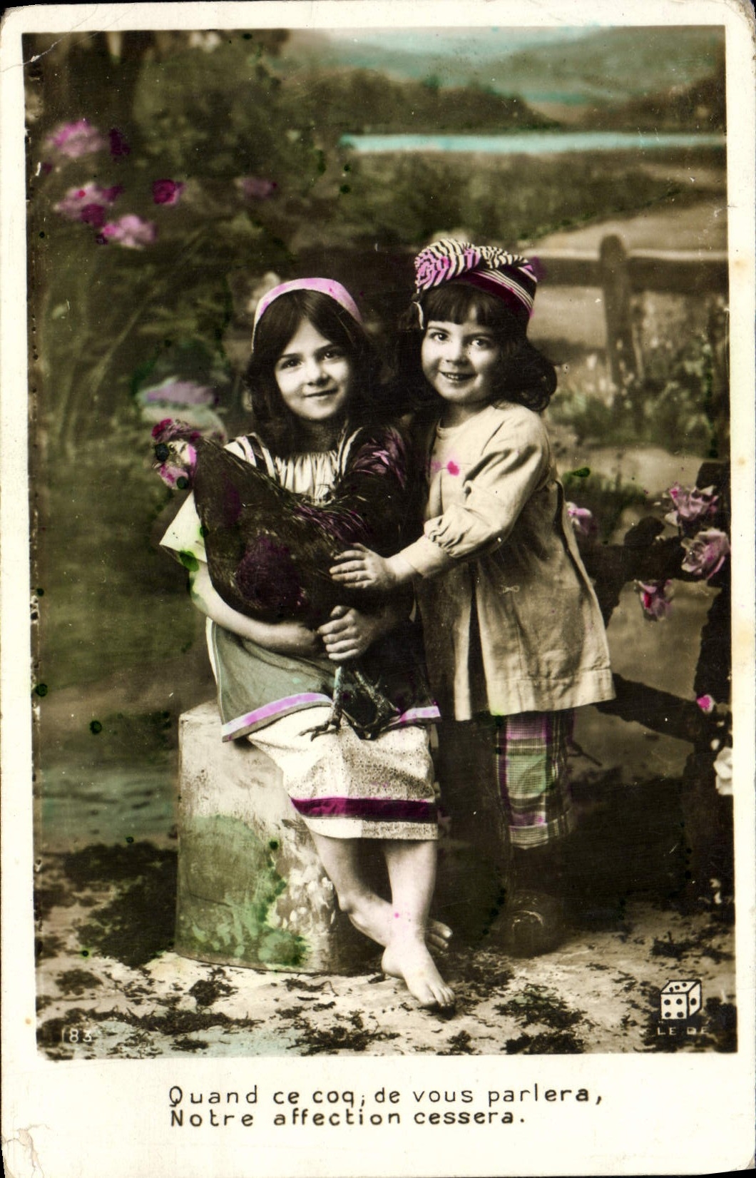 CPA Fantaisie Enfants Coq
