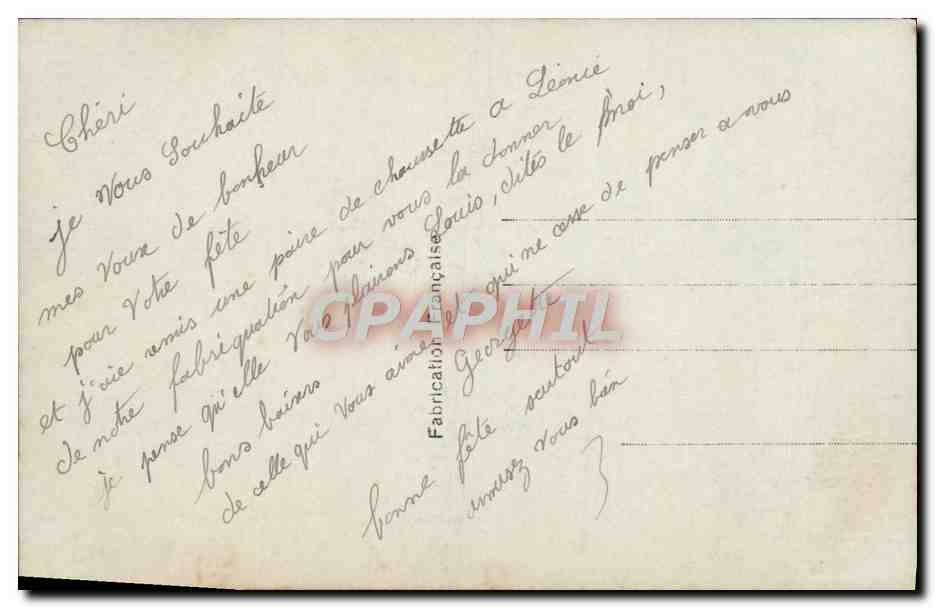 Junges Paar in historischem Kleid — 'Bonne Fête' — Bleuet, Paris — Rückseite