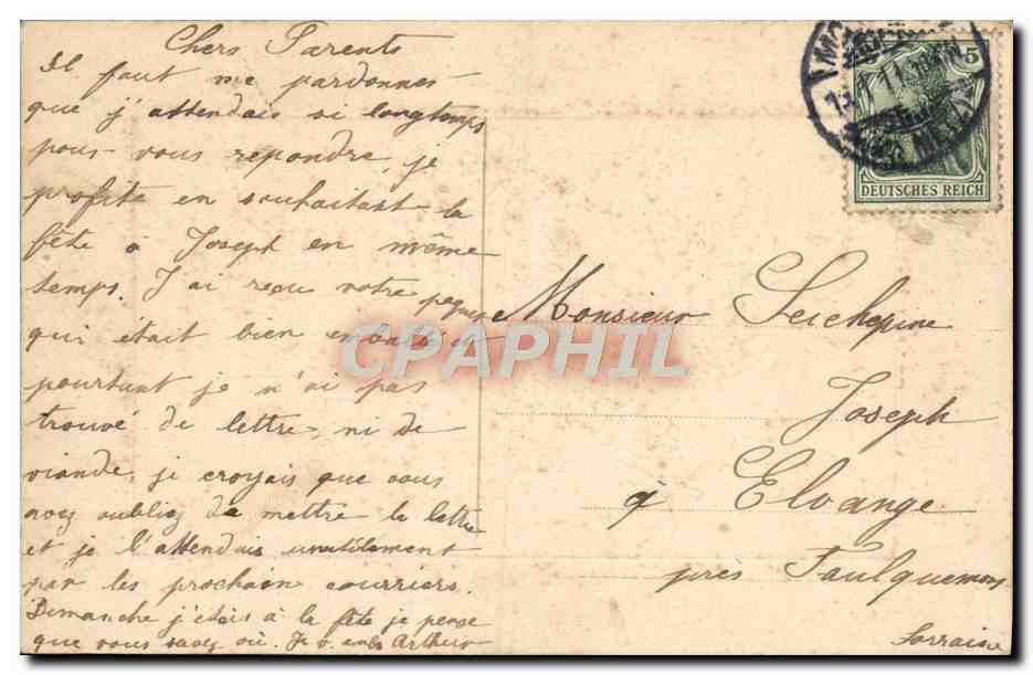 CPA Fantaisie Anniversaire  — Rückseite
