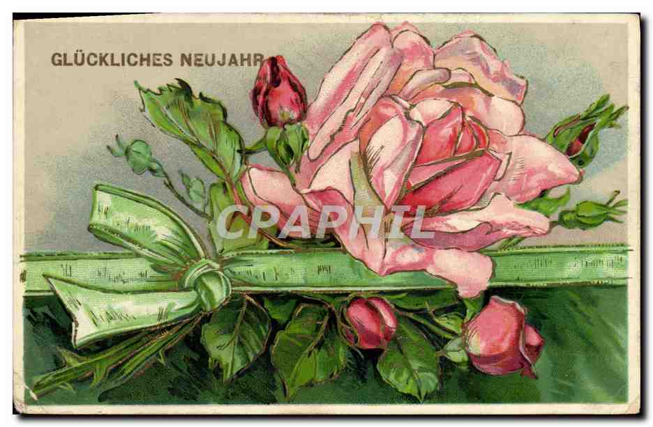 CPA Fantaisie Fleurs Rose