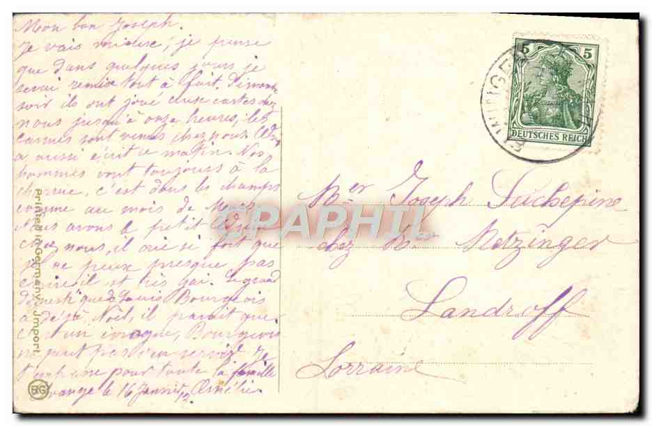 CPA Fantaisie Fleurs Rose — Verso