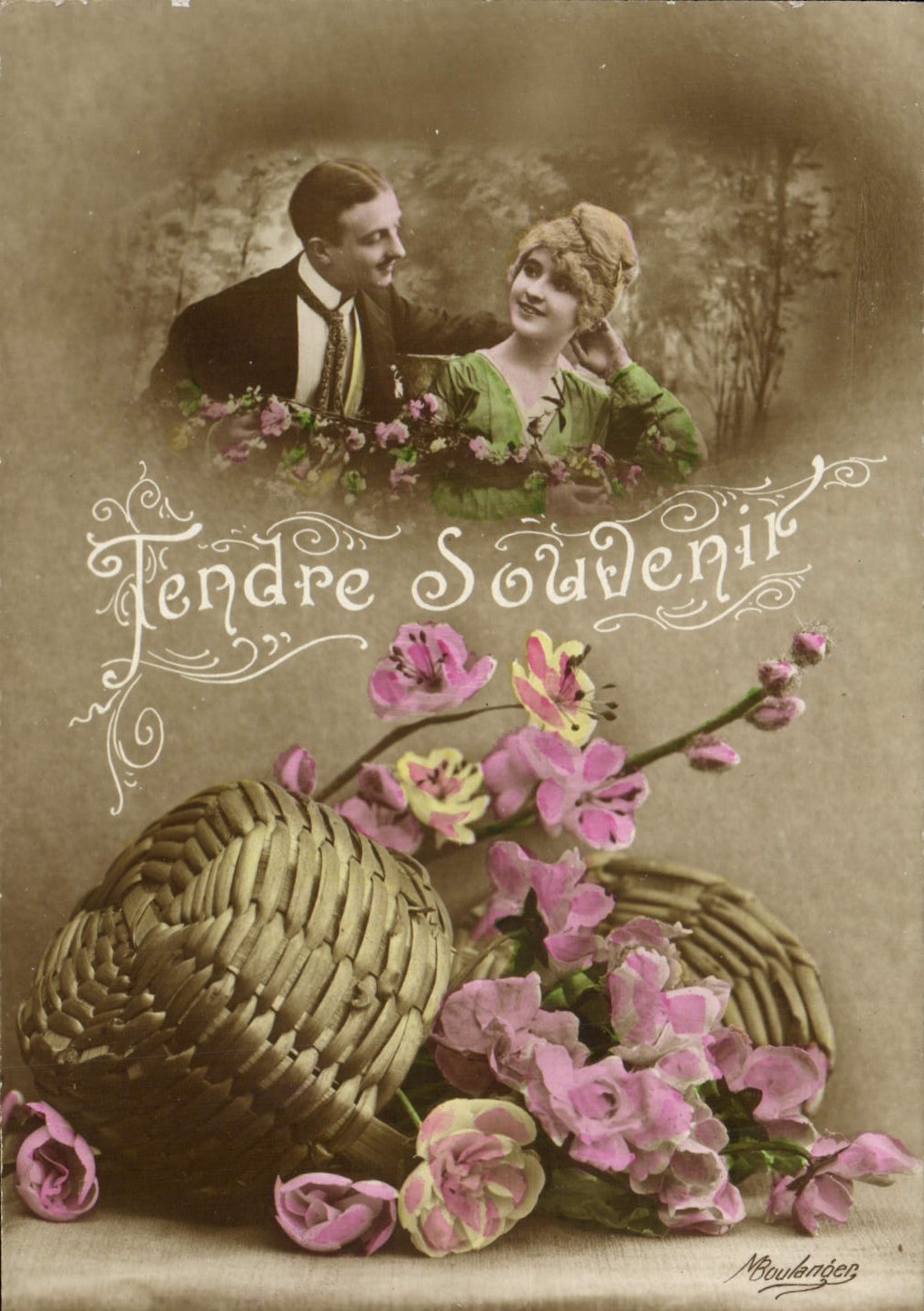 CPA Fantaisie Femme Fleurs