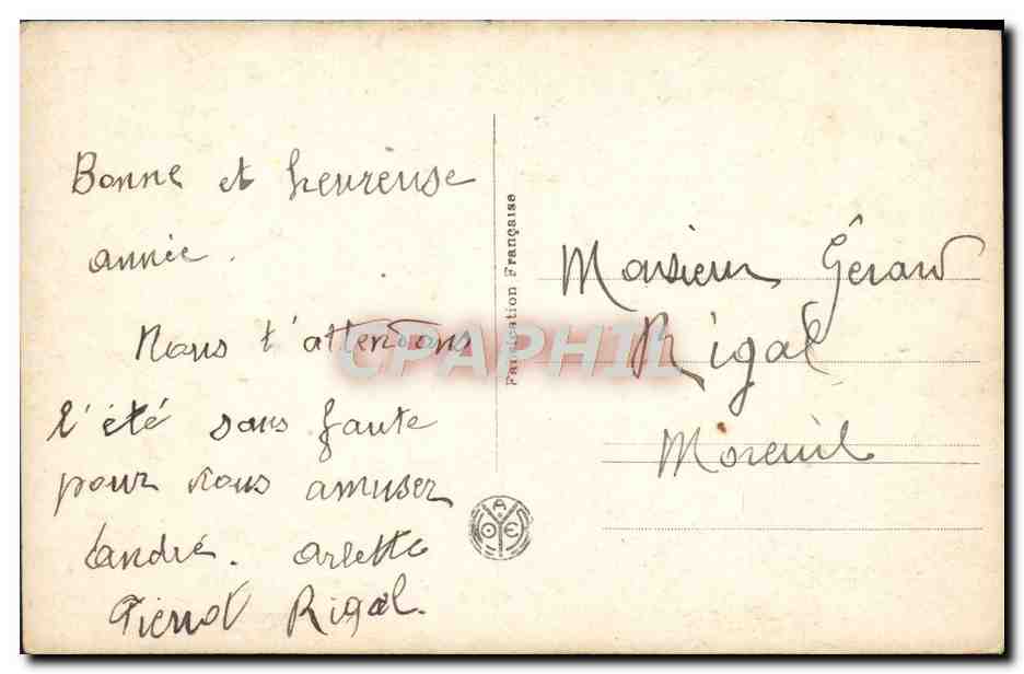 CPA Fantaisie Enfant Un train  — Verso