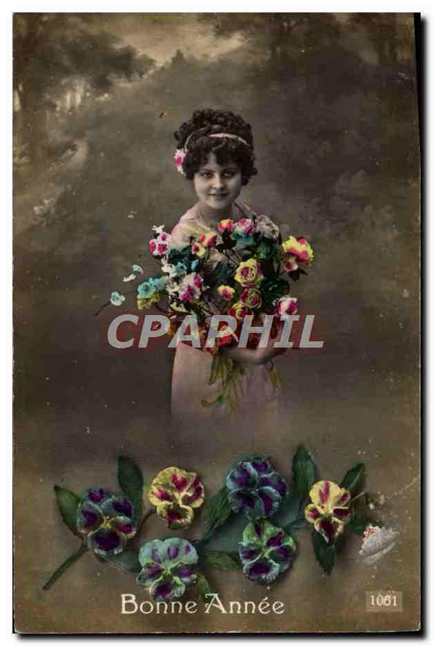 CPA Fantaisie Femme Fleurs