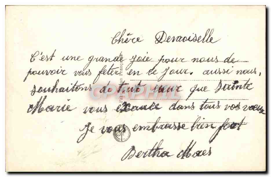 CPA Fantaisie Fleurs Marie  — Verso