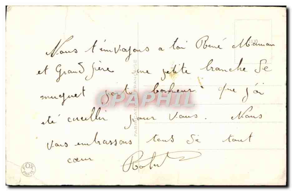 CPA Fantaisie Fleurs Muguet  — Verso
