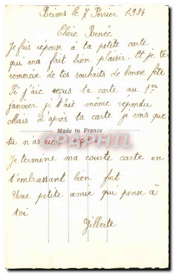 CPA Fantaisie Femme  — Verso