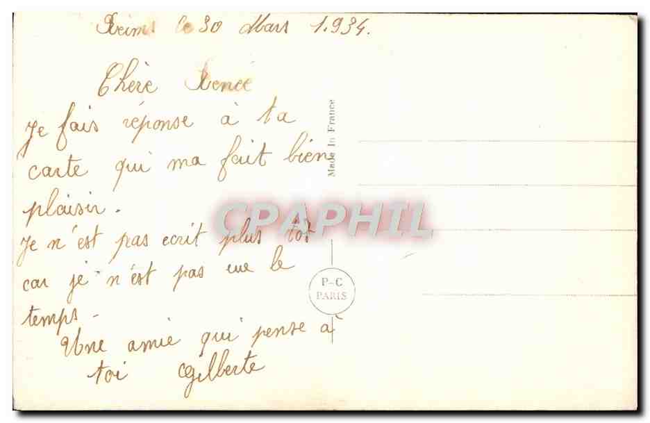 CPA Fantaisie Femme  — Verso