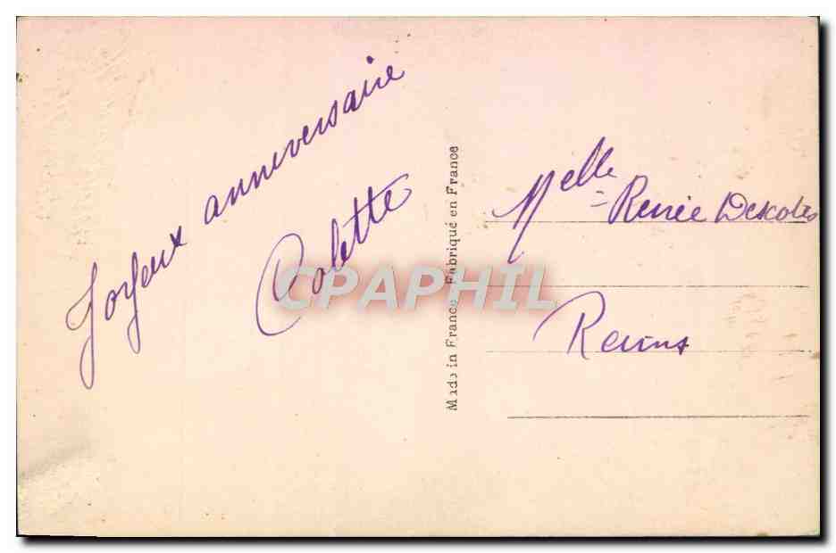 CPA Fantaisie Femme  — Rückseite