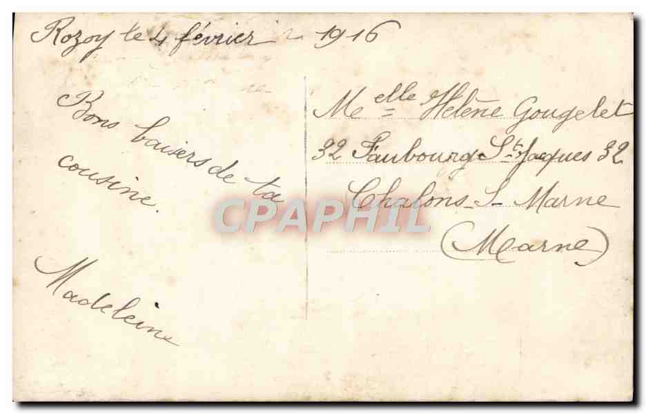CPA Fantaisie Enfant Soldat Militaria Poupee Alsace — Verso