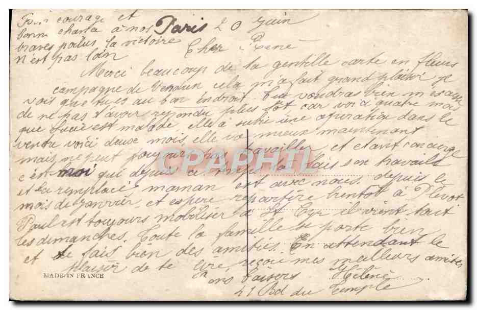 CPA Fantaisie Femme  — Verso