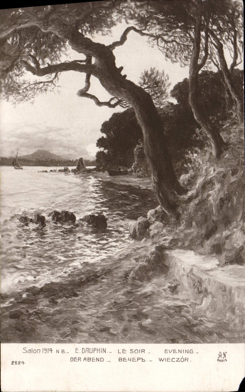CPA Fantaisie Salon 1914 Dauphin Le soir 