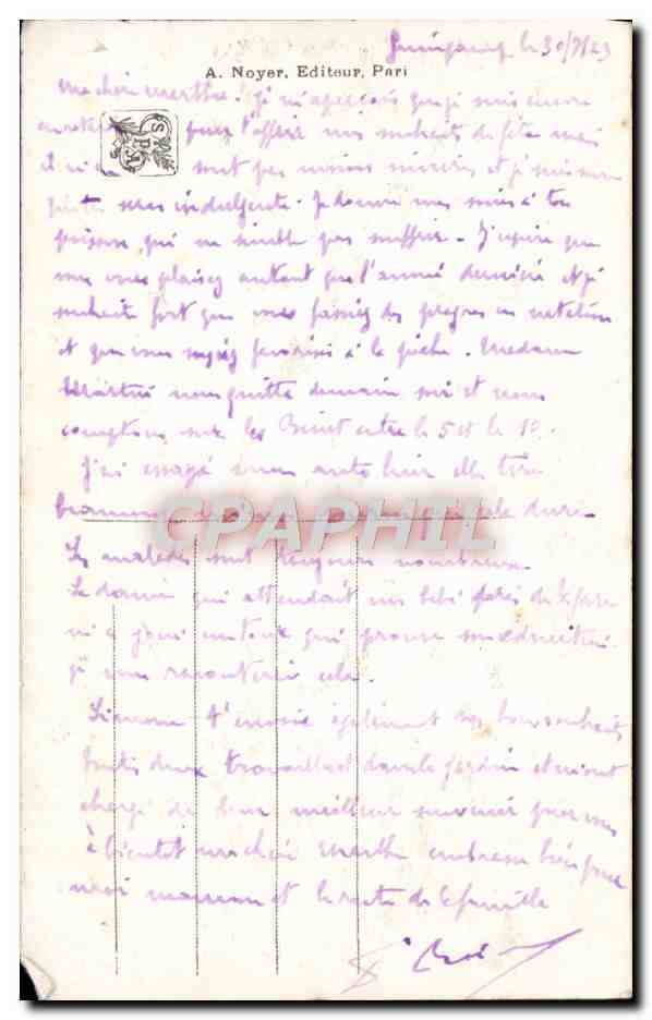 CPA Fantaisie Salon 1914 Dauphin Le soir  — Verso