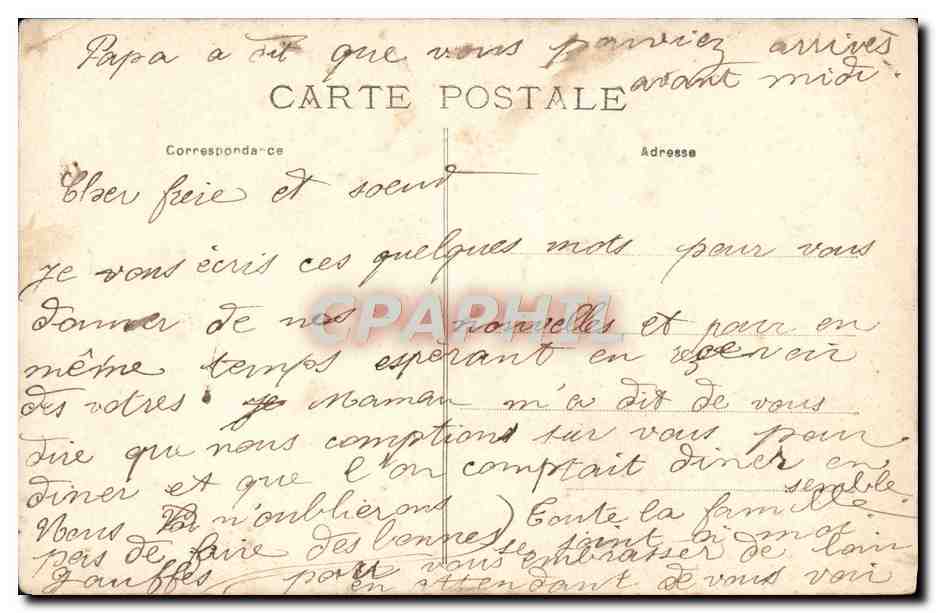 CPA Fantaisie Enfant — Verso