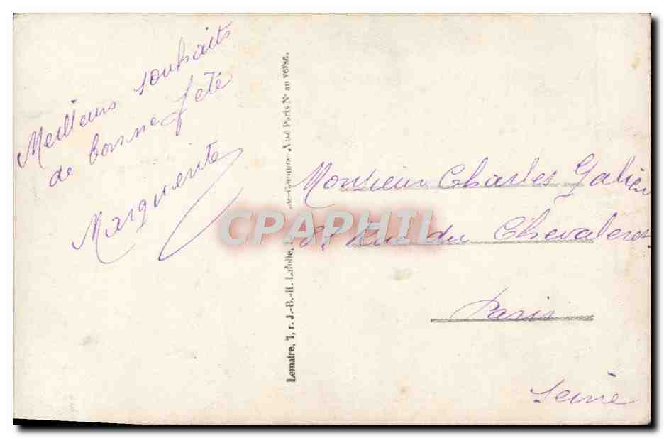 CPA Fantaisie Fleurs — Rückseite