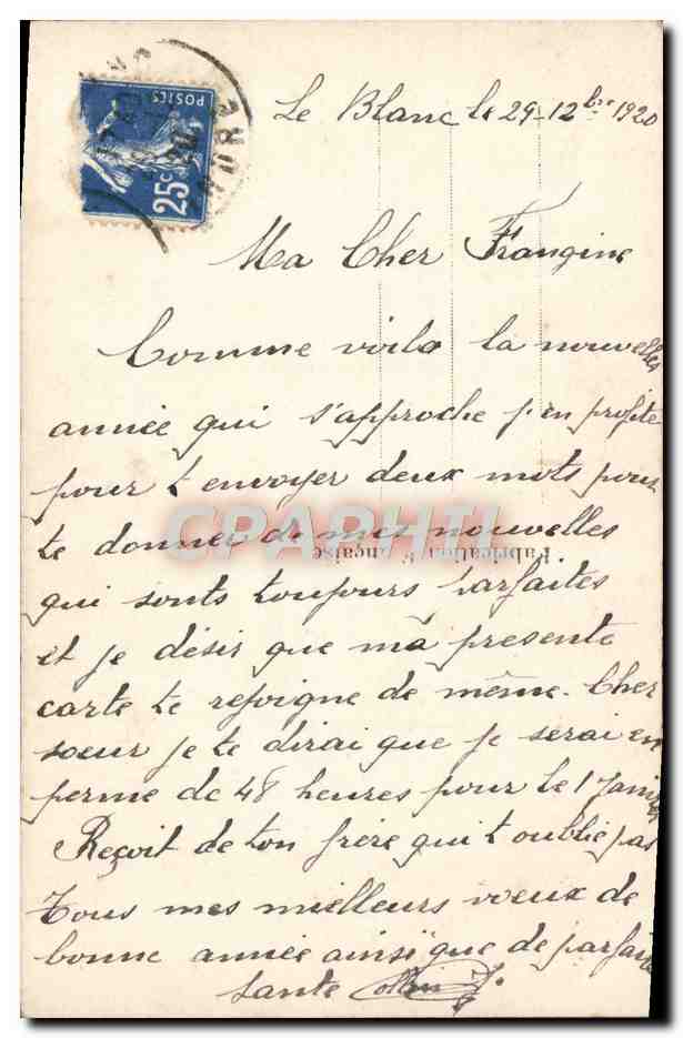 CPA Fantaisie Bonne annee — Rückseite