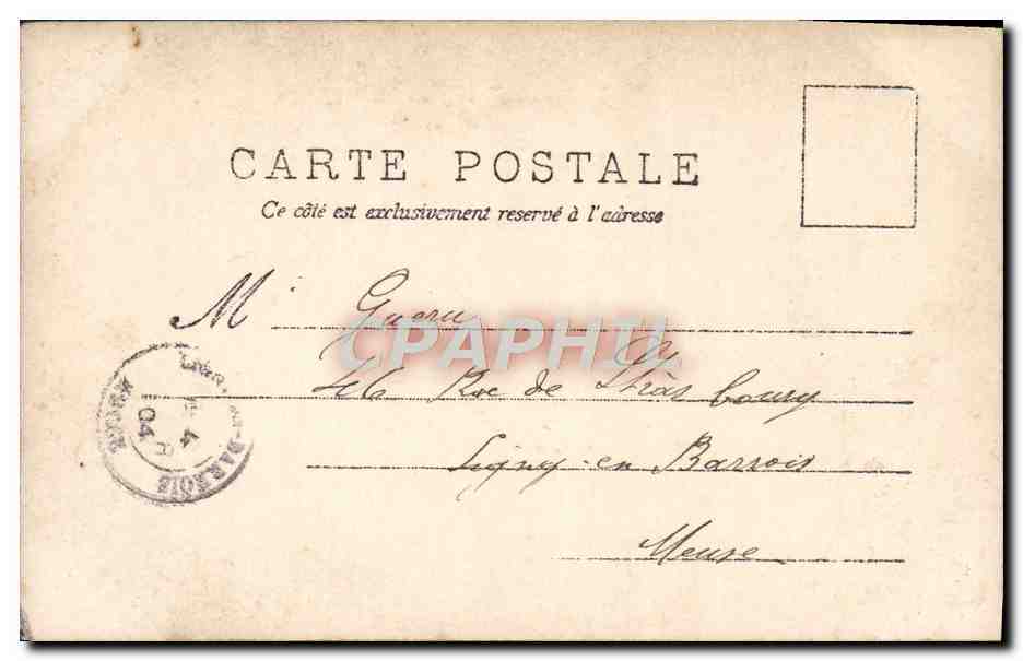 Scène de théâtre — Colombine et Cassandre — D.P. (Découpage Paris) — Verso
