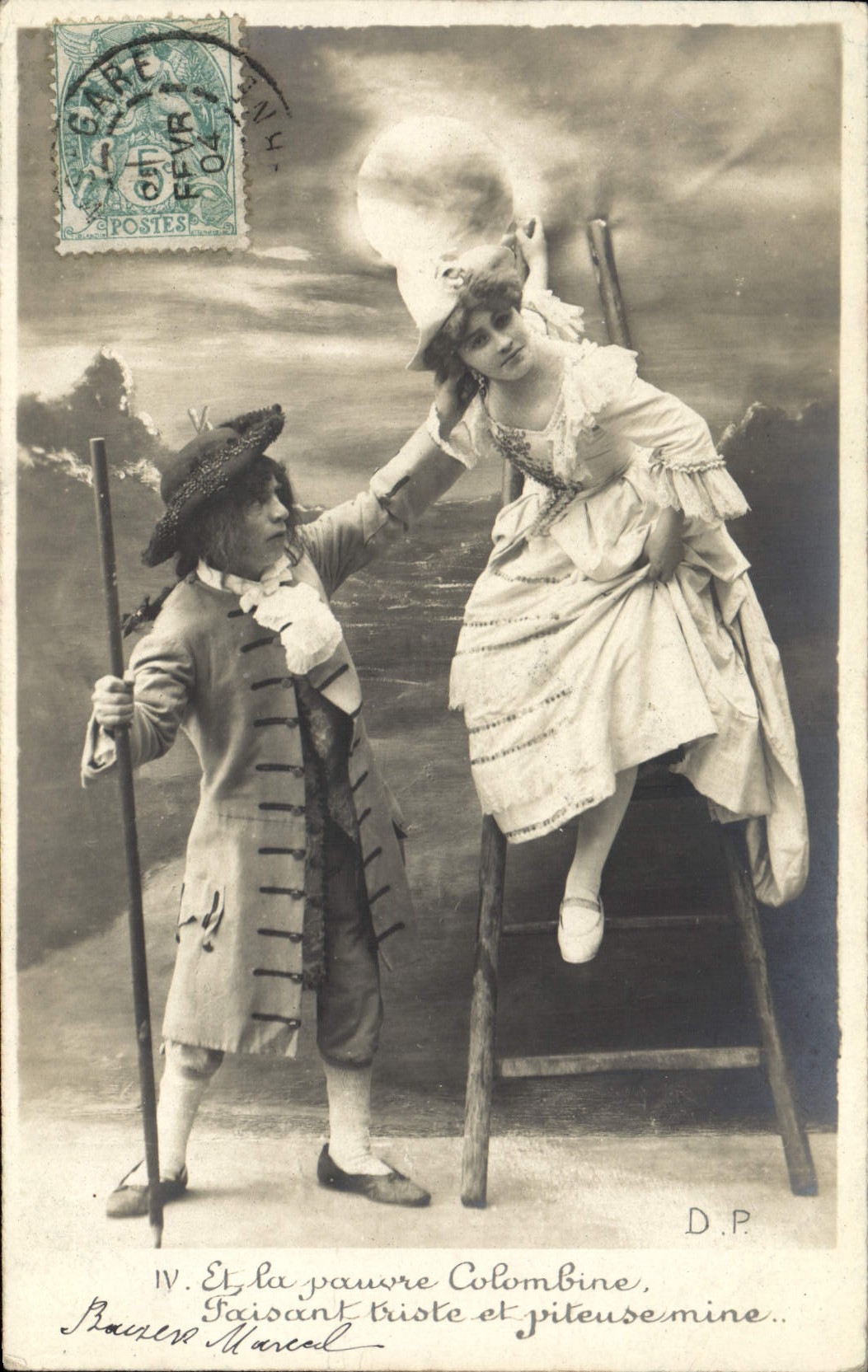 Colombine y el hombre pobre — escena teatral — D.P. (Desideré P. ?) — serie IV