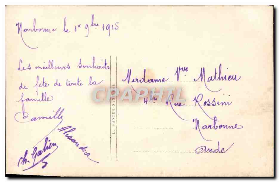 CPA Fantaisie Fleurs — Verso
