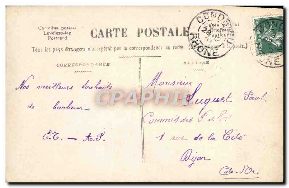 CPA Fantaisie Femme Bonne annee — Rückseite