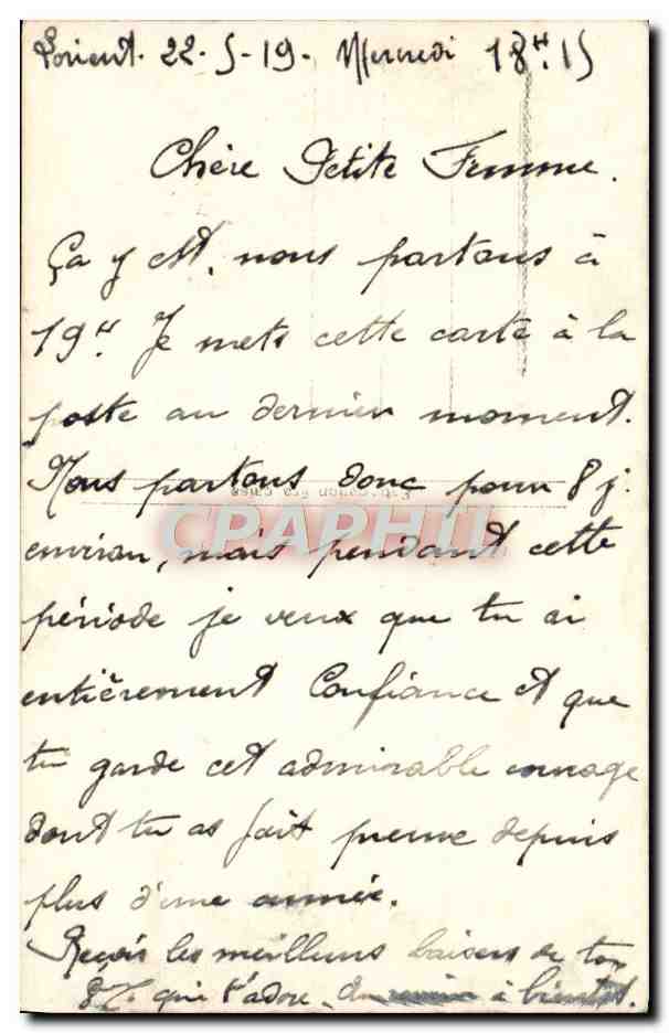 Couple au bord de l'eau — Vers le Port ! — REX 939 — Verso