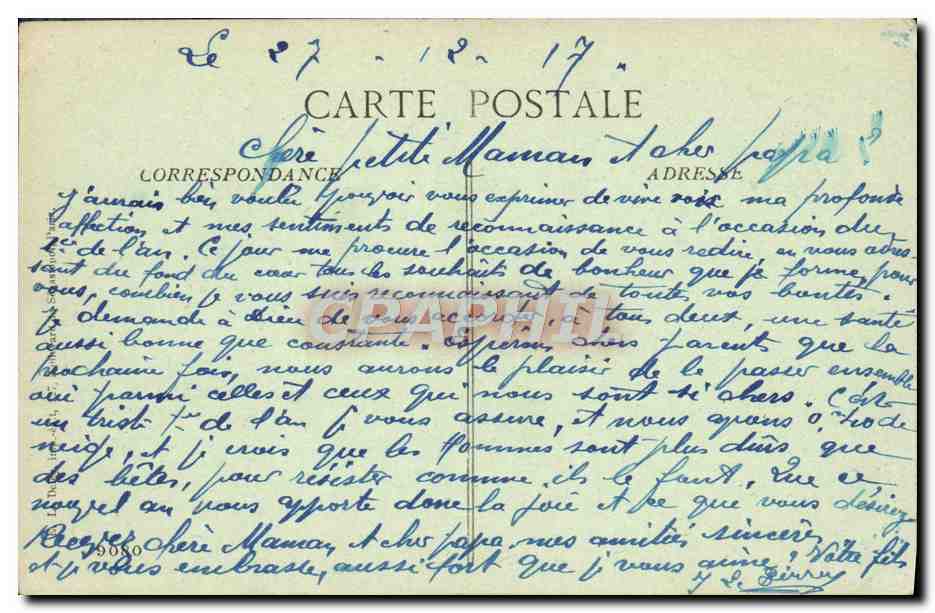 CPA Fantaisie Fleurs — Rückseite