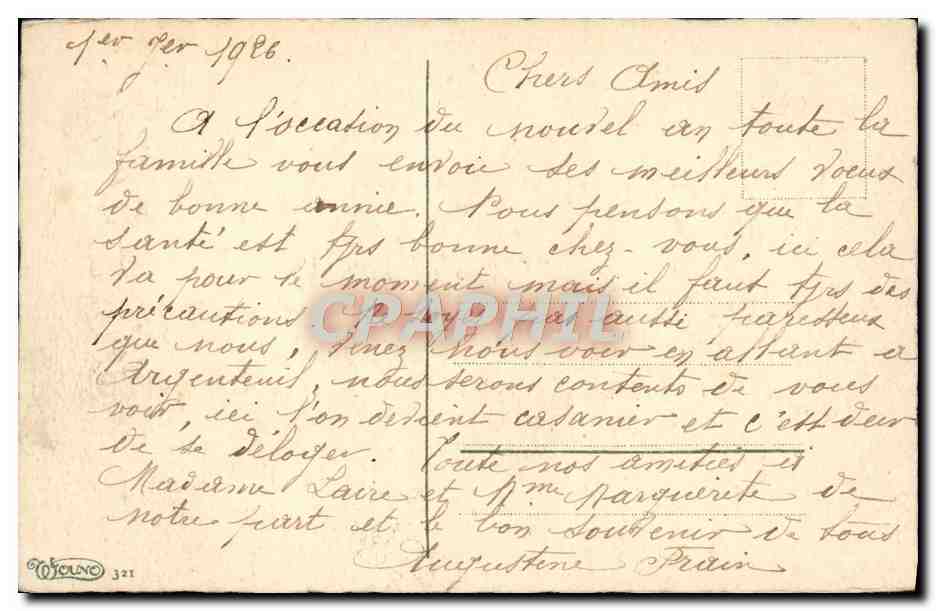 CPA Fantaisie Oiseau Bonne annee — Verso