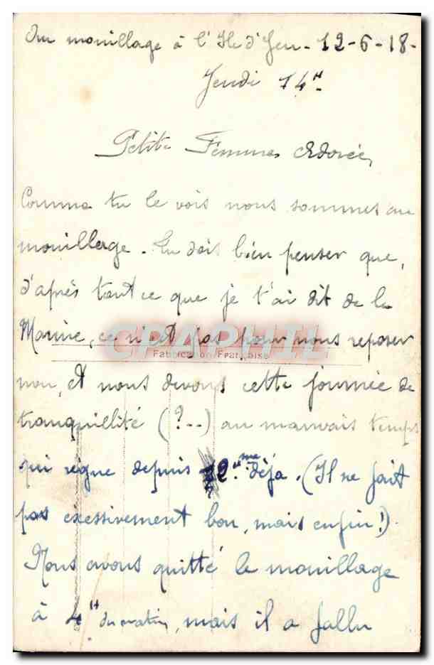 CPA Fantaisie Femme Marin Vers le port — Rückseite